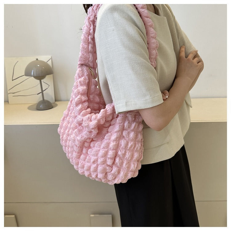 Pleated Clouds Cute Trendy Underarm Commuter Bag