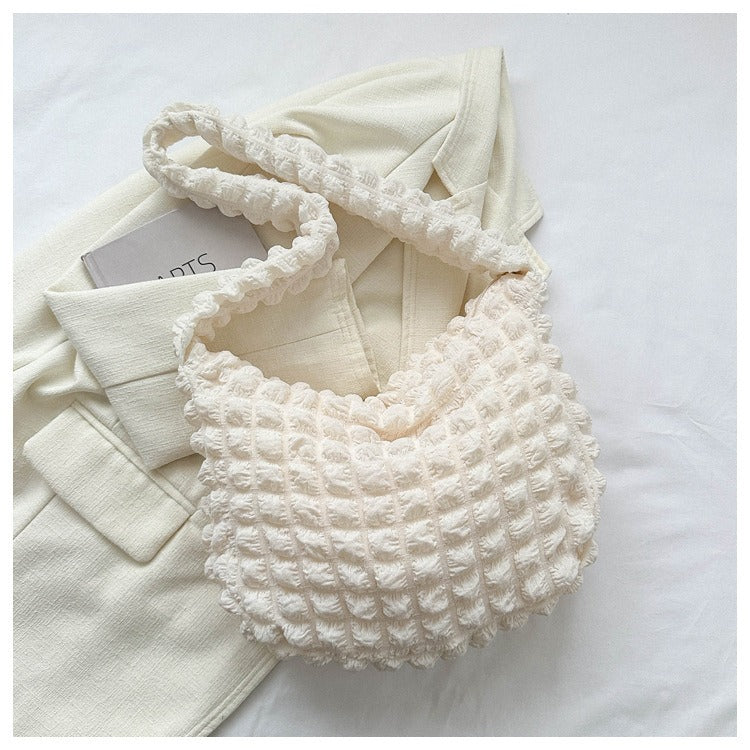 Pleated Clouds Cute Trendy Underarm Commuter Bag
