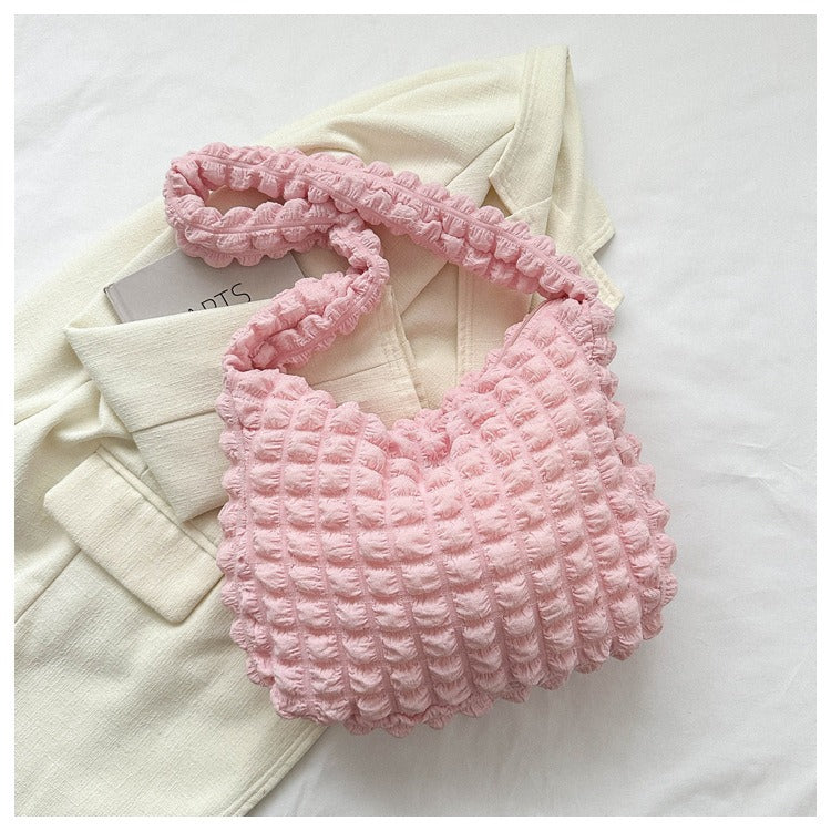 Pleated Clouds Cute Trendy Underarm Commuter Bag